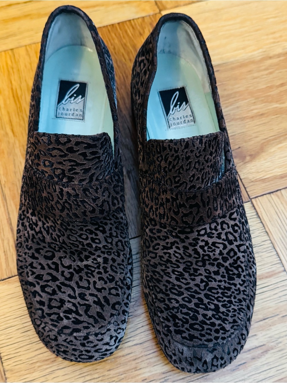 Charles Jourdan Women’s Brown Leopard-Print Loafers